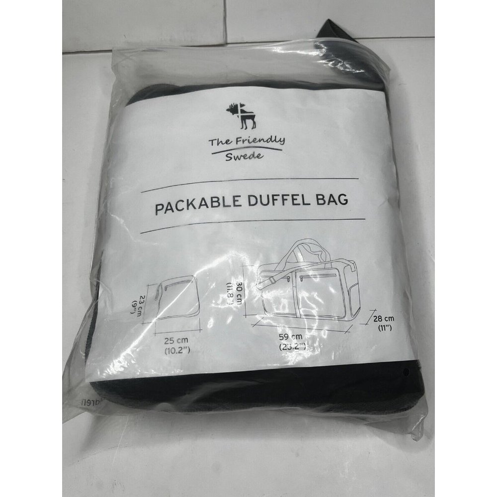 The Friendly Swede Packable Duffel Bag With Lock  open pckg